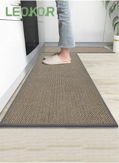 Buy 2 PCS Kitchen Rugs Washable, Non-Slip Kitchen Mats Natural Rubber Kitchen Mats for Floor Runner Rugs Set Ergonomic Comfort Rug for Kitchen in Saudi Arabia