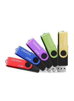 Buy 32Gb Usb Flash Drive 5 Pack Enuoda Thumb Drives 32Gb Usb 2.0 Memory Stick Jump Drive Pen Drive For Storage And Backup (5 Colors) in UAE
