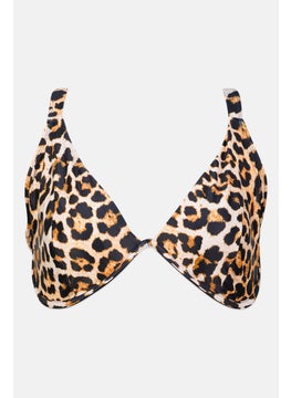 Buy Women Animal Print Bikini Top, Black Combo in UAE