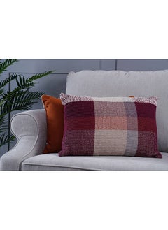 اشتري Nomad Plaid Filled Cushion 40x60Cm Rust في الامارات