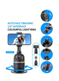 Buy Auto Face Tracking Tripod with Remote Control Smart Selfie Stick Object Tracking Holder Selfie Stick 360° Rotation Smart Shooting Holder Gesture Control for Live Vlog Streaming Video in UAE