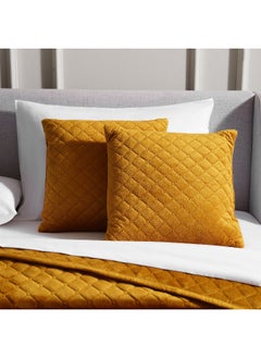 اشتري Veronica 2-Piece Velvet Quilted Filled Cushion Set 45X45Cm - Gold في الامارات