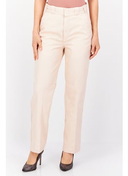 Buy Women Regular Fit Solid Chino Pants, Light Pink in UAE