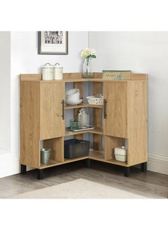 Buy Urban Edmond Engineered Wood Corner Coffee Bar Cabinet 90 x 96 x 29.8 cm in UAE