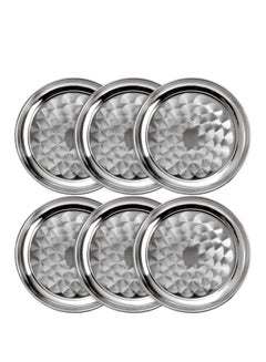Buy Stainless steel tray set of 6 pieces, 60 cm in Saudi Arabia