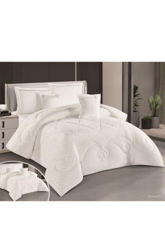 Buy Winter Double Bedspread Quilt Set with Embossed Pattern, Velvet and Fur, Size 240*260cm in Saudi Arabia