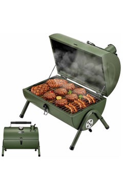 Buy Portable Charcoal Grill Mini Small BBQ Smoker Grill for Outdoor Cooking Camping and Picnic Green in UAE