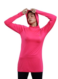Buy Womens Modest Workout Running Hoodie Long Sleeves T-shirt Lightweight Pullover Yoga Shirt in Saudi Arabia