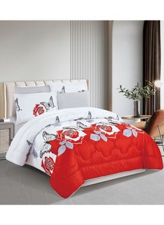 Buy Super Soft Printed Comforter, 6pcs Set, Microfiber High-Quality Fabric, Stylish and Premium Design, Durable, Ideal For Home Bedroom 240X220CM in UAE