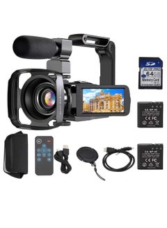 Buy 2.7K 48MP WiFi Digital Video Camera High-definition Digital Camera Video Recorder Microphone Handheld Stabilizer With 2 Batteries 64GB SD Cards in Saudi Arabia