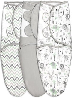 Buy Adjustable Baby Swaddle Wrap 0-3 Months Swaddle Sack 3 Pack Wrap Set Swaddle Blanket for Newborn Boys or Girls in UAE