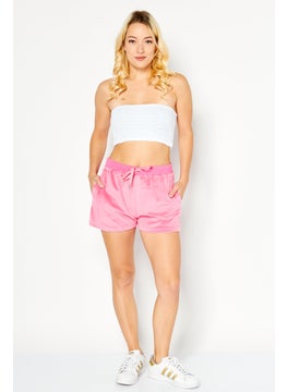 Buy Women Solid Basic Shorts, Dark Pink in Saudi Arabia