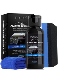 Buy Car Plastic Restorer for Bringing Rubber, Vinyl and Plastic, Car Plastic Revitalizing Coating Agent Prevents Drying Aging for Cars Truck Motorcycle in Saudi Arabia