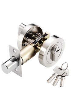 اشتري Single Cylinder Deadbolt, Round Deadbolt Lock with Keys, Modern Door Locks, Zinc Alloy Deadbolt, Invisible Door Lock for Front Door, Entrance Door, Passage Door في السعودية