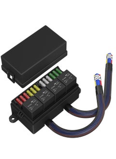 Buy 12 Volt Fuse Relay Box Pre-Wired Fuse and Relay Box with 4 Relays and 12 Way ATC/ATO Fuses Sealed 12V Relay Fuse Box Block for Auto Car Marine Boat in Saudi Arabia