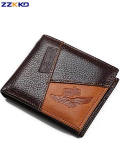 Buy Creative Leather Men's Large-Capacity Small-Volume Portable Wallet High-Quality Multi-card Card Holder with Zipper Coin Bag in Saudi Arabia