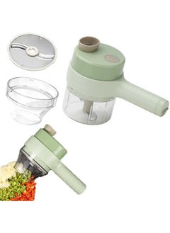 اشتري Handheld Electric Gatling Vegetable Cutter Set 4 in 1 Portable Electric Vegetable Slicer Blender Garlic Mud Masher في الامارات