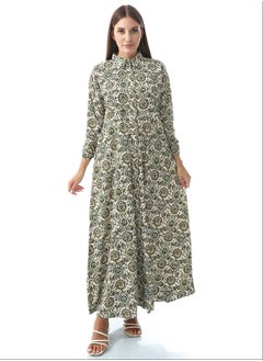 Buy Casual Elegant Cotton Long Dress _ White ,Pine Green & Black in Egypt