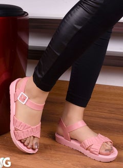 Buy Women's comfortable rubber flat sandal, medical rose in Egypt