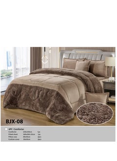 Buy Moon Fur Winter King Size 6 Pieces Quilt Set Bedspread 250x230cm in Saudi Arabia