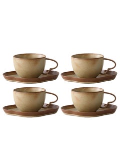 Buy Coffee Mug Set - Set of 4 Ceramic Coffee Cups with Handle - 250ml - Perfect for Coffee, Flat White - Great Business Gift in UAE