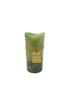 Buy AW23 Amara Scented Pillar Candle Lemongrass Aromatherapy Wax Candles For Living Room Bed Room Kitchen Bathroom Home Decoration Gift L 7 x W 15 cm Green in UAE