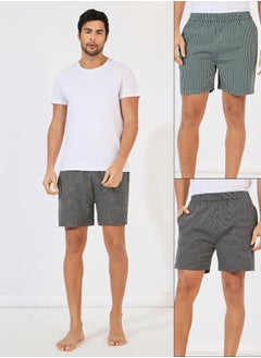 Buy Pack of 2- Checked Assorted Woven Boxer in Saudi Arabia