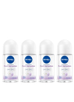 Buy Pack Of 4 Fresh Sensation 72H Protection Antiperspirant Roll on for women 50 ml in Saudi Arabia