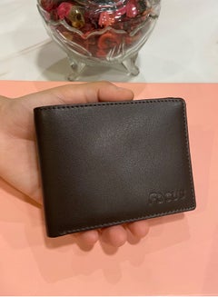Buy Focus Genuine Leather Wallet For Men - Dark Brown in Saudi Arabia