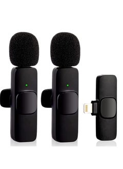 Buy Lavalier Microphone Dual  True Wireless With IOS Receiver Black in UAE