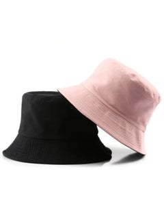 Buy Set of two Foldable sun unisex bucket travel cotton hat in Egypt