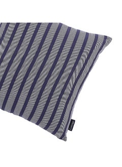 Buy Cottage 100% Cotton  Yarn Dyed  Cushion 45X45Cm - Printed - Lengthwise  Lines -   Blue in Saudi Arabia