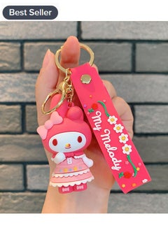 Buy Cartoon Sanrio Melody silicone keychain bag pendant decorative accessories in Saudi Arabia