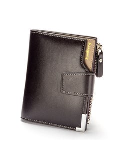 اشتري PU Leather Wallet for Men Large Capacity ID Window Card Case with Zip Coin Pocket في السعودية