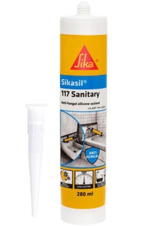 Buy Sika Sikasil-117 Sanitary, Transparent, Anti-fungal acetoxy silicone sealant for sanitary applications, Weathering resistance, 280 ml Cartridge in UAE