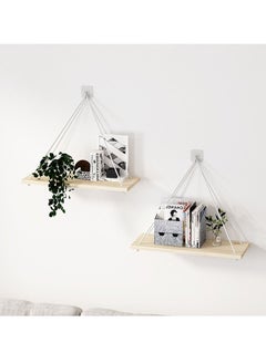 Buy Set of 2 Boho Style Triangle Floating Hanging Shelves in Saudi Arabia