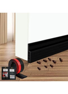 اشتري Door Draft Stopper, Door Bottom Seal for Exterior & Interior Doors Blocker for Insects Dust Noise and Weather Stripping 2”w X 39”l-Black. في السعودية