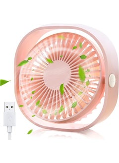 Buy Small Personal USB Desk Fan,3 Speeds Portable Desktop Table Cooling Fan Powered by USB,Strong Wind,Quiet Operation,for Home Office Car Outdoor Travel (Cherry Pink) in Saudi Arabia