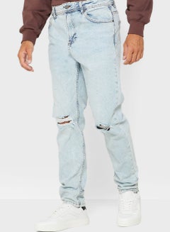Buy Light Wash Relaxed Fit Jeans in Saudi Arabia