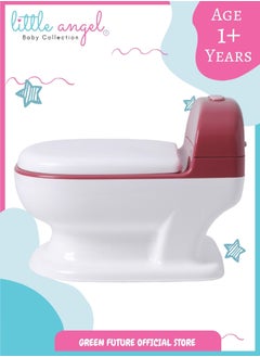 Buy Baby Toilet Training Potty Chair - Realistic Toddler Toilet Seat with Lid, Removable Tray, Easy to Clean, Safe Potty Training for Boys & Girls, Pink in UAE