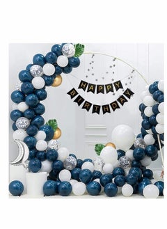 Buy Birthday Decorations Men Blue, Happy Party for Women Boys Girls, Supplies Balloons Banner in UAE