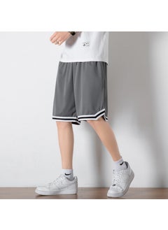 Buy Mens Mesh Ice Silk Shorts Summer Lightweight Loose Fit Grey in UAE