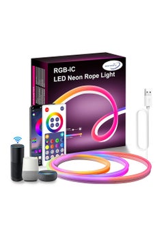 Buy 3m App Control RGBIC DIY Music Sync Neon Rope Light Support Alexa and Google Assistant With Bluetooth in Saudi Arabia