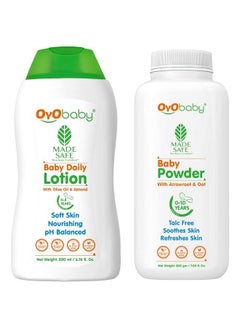 اشتري New Born Combo Daily Moisturizing Natural Baby Lotion And Natural Dusting Baby Powder For New Born Babies 200Gm Each في السعودية