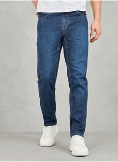 اشتري Mid Rise Slim Fit 3D Whiskers Jeans في السعودية