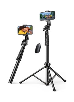 اشتري 70-Inch Cell Phone Selfie Stick Tripod, Phone Tripod Stand All-in-1 With Wireless Remote,100% All Aluminum Stick And Legs,Lightweight, Phone Tripod For iPhone 16/15 Series, Galaxy S24, GO Pro,Digital Camera في الامارات