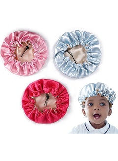 Buy 3PCS Satin Bonnet Sleep Cap Adjustable Bonnets for Kids in Saudi Arabia