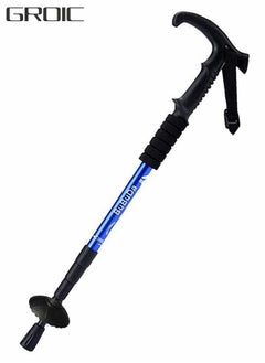 Buy Trekking Poles Adjustable Hiking Walking Sticks Strong Lightweight ,Aluminum alloy, carbon non-slip,Lift and shrink ,Suitable for Camping Hiking Backpacks-Blue in UAE