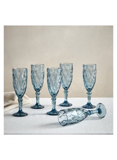 Buy Horizon 6-Piece Champagne Flute Set 6 x 19.5 x 6 cm in UAE