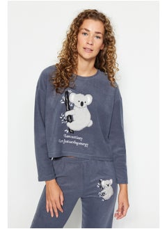 اشتري Gray Fleece Koala Pattern Tshirt-Pants and Knitted Pajamas Set THMAW24PT00028. في مصر